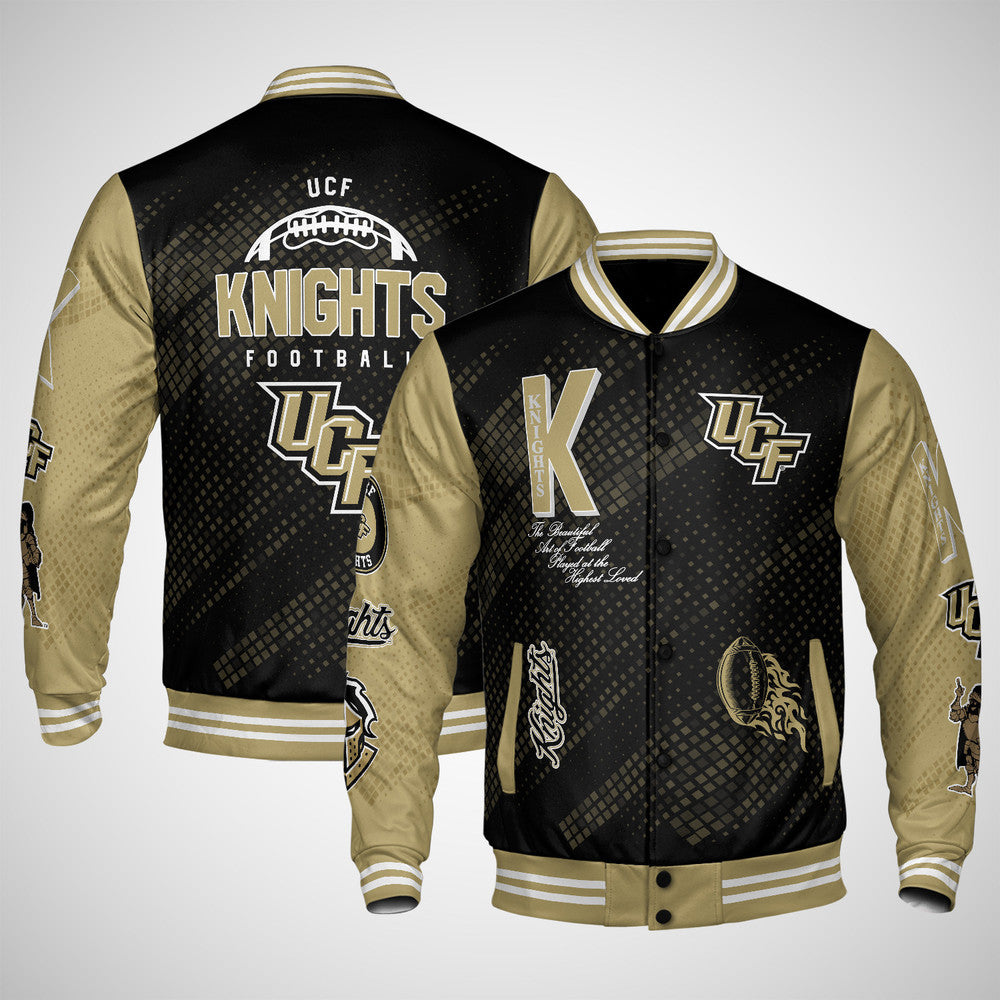Ucf Knights , Ncaa Pattern Baseball Jacket, Varsity Jacket V12
