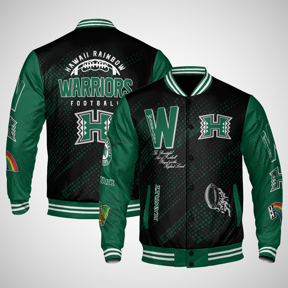 Hawaii Rainbow Warriors , Ncaa Pattern Baseball Jacket, Varsity Jacket V12