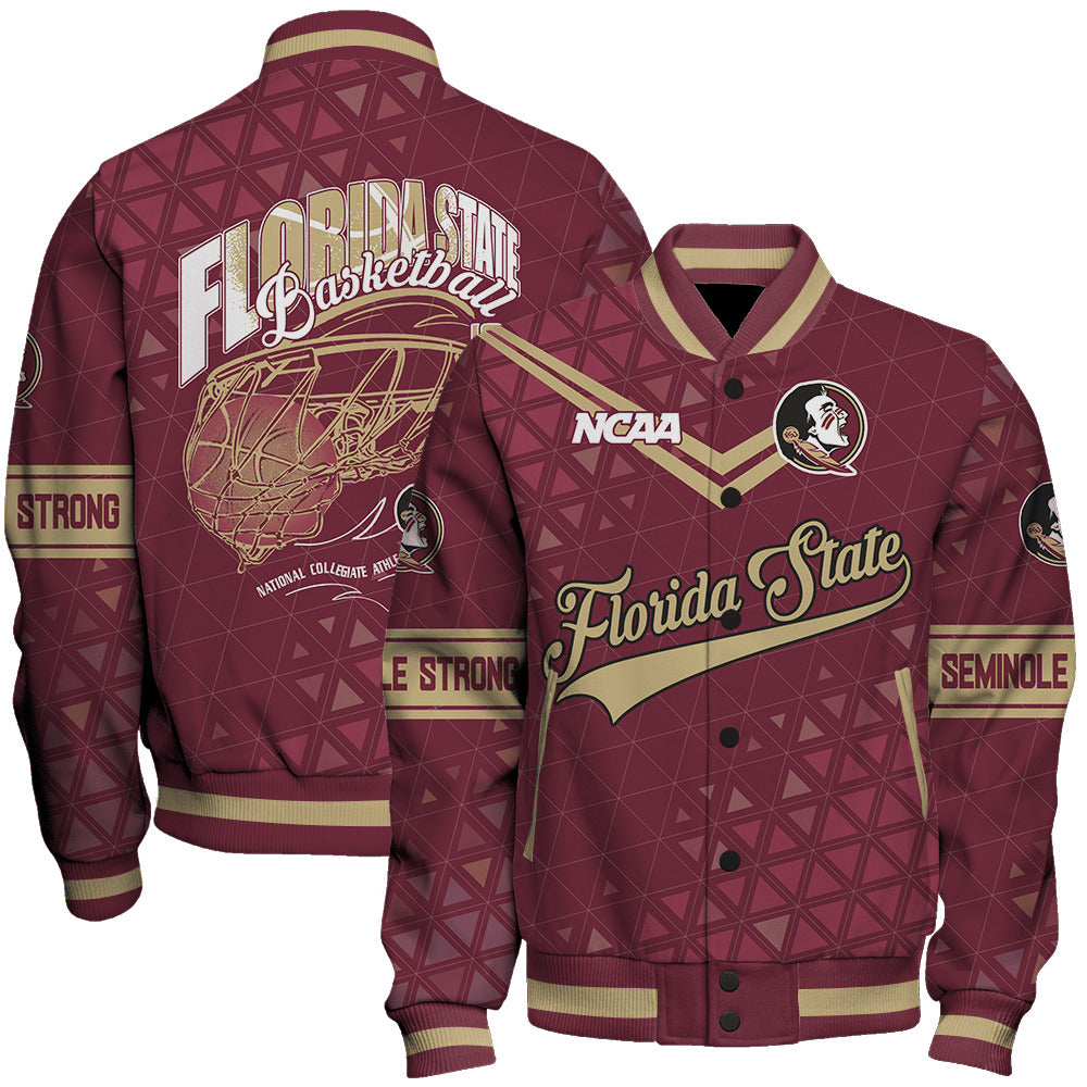 Florida State Seminoles Ncaa Basketball Seminole Strong 3D Unisex Varsity Jacket