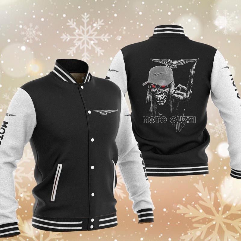 Moto Guzzi Skeleton Baseball Varsity Jacket Full Color