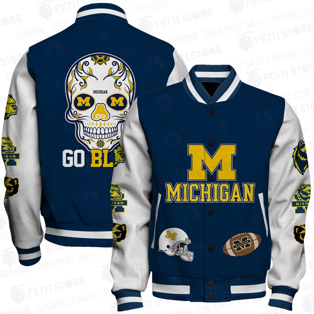 Michigan Wolverines Ncaa Football Aop Varsity Jacket Stm