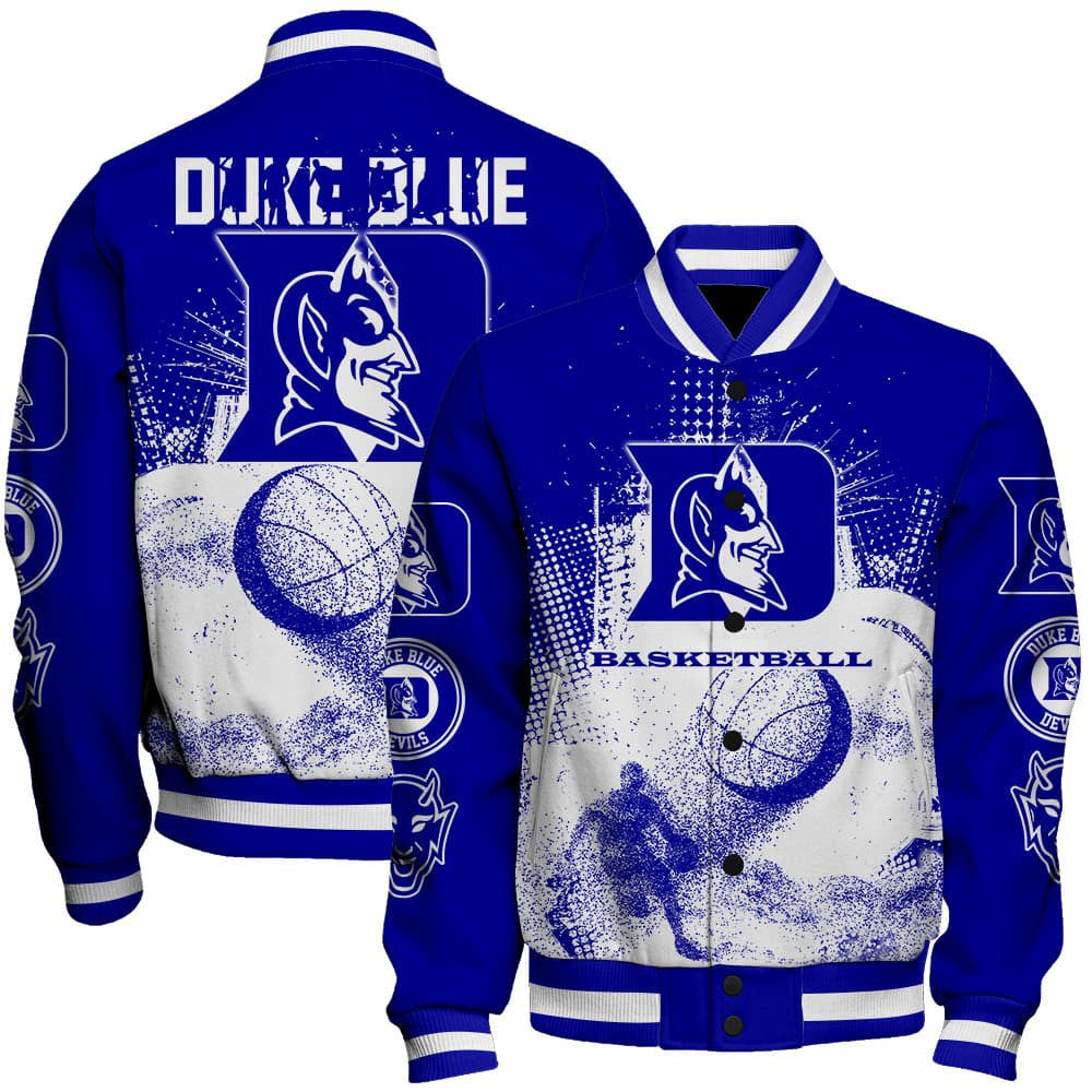 Duke Blue Devils Ncaa Basketball Team Splashing Colors 3D Print Varsity Jacket