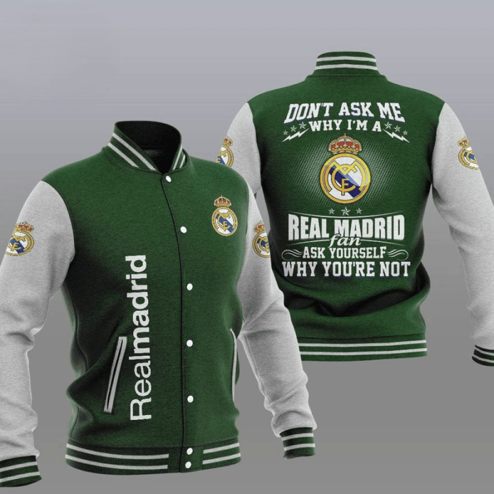 Real Madrid Green Dont Ask Me Varsity Jacket