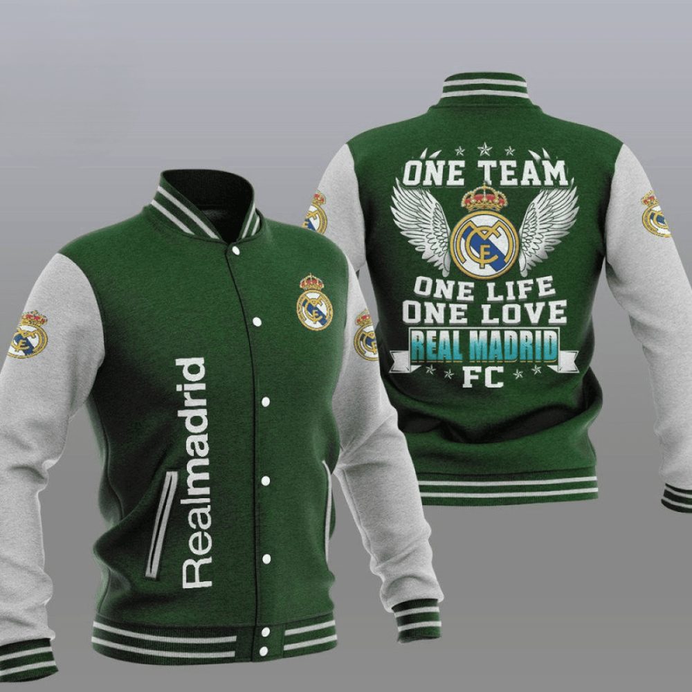 Real Madrid Green One Team Varsity Jacket