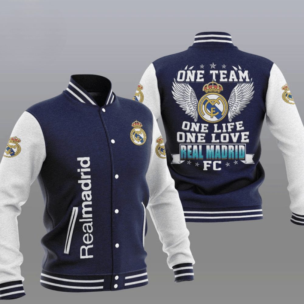 Real Madrid Dark Blue One Team Varsity Jacket