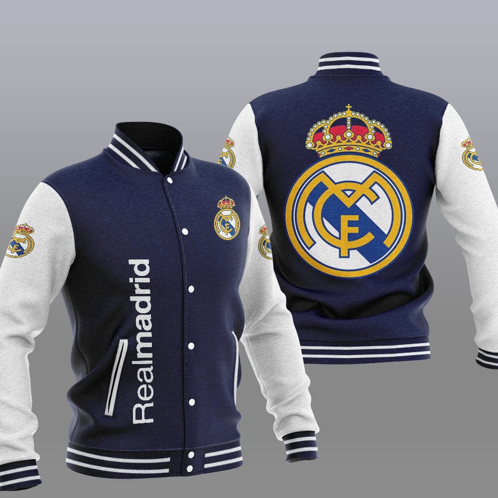 Real Madrid Dark Blue Unisex Varsity Jacket