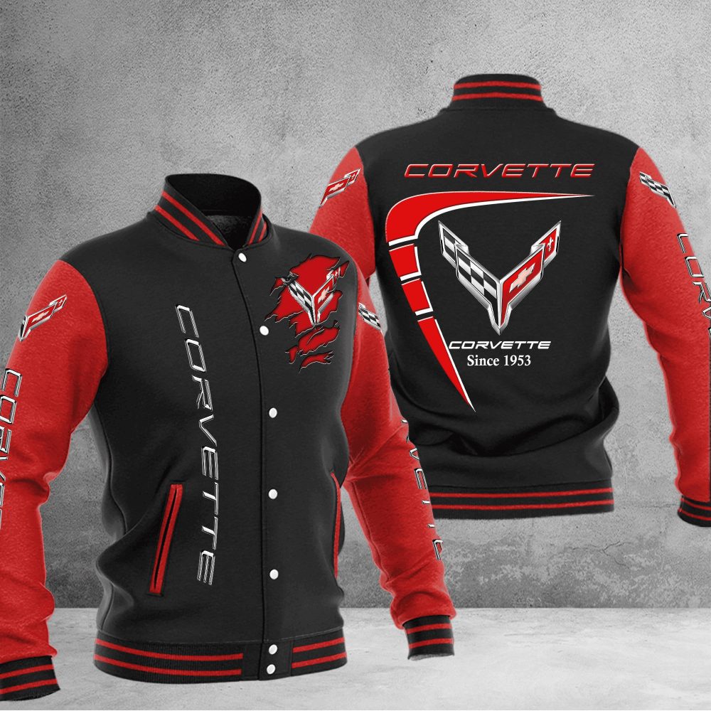 Chevrolet Corvette Baseball Varsity Jacket Full Color