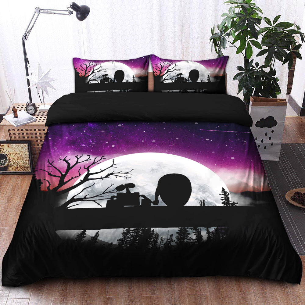 Wall-E Moon Night Bedding Set Duvet Cover And 2 Pillowcases