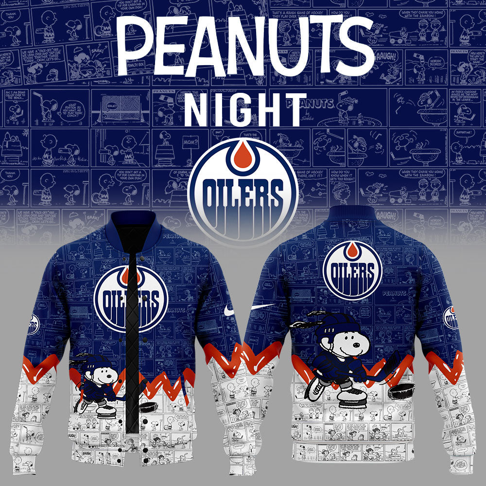 Edmonton Oilers Anniversary Of Peanuts Jacket V2