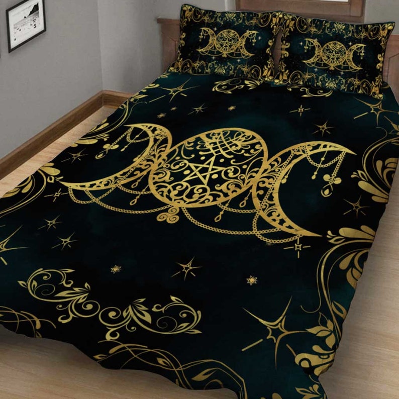 Witch Triple Moon Bedding Set Duvet Cover And 2 Pillowcases