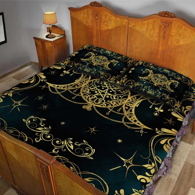 Witch Triple Moon Bedding Set Duvet Cover And 2 Pillowcases