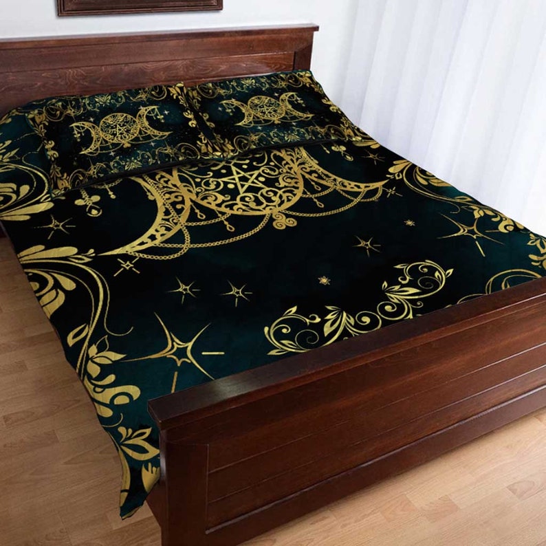 Witch Triple Moon Bedding Set Duvet Cover And 2 Pillowcases