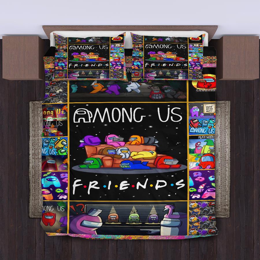 Among Us Friends Bedding Set Duvet Cover And 2 Pillowcases