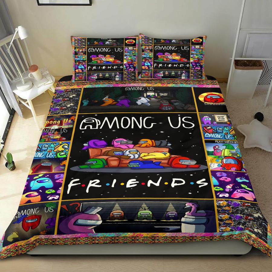 Among Us Friends Bedding Set Duvet Cover And 2 Pillowcases
