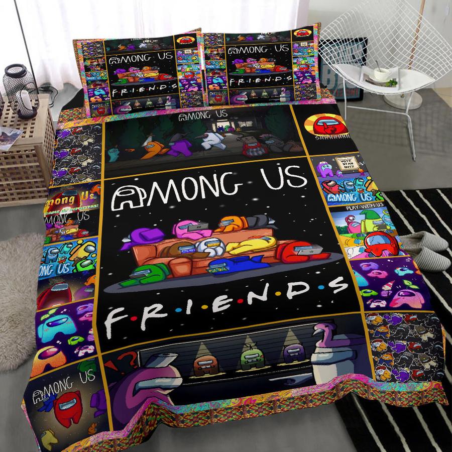 Among Us Friends Bedding Set Duvet Cover And 2 Pillowcases