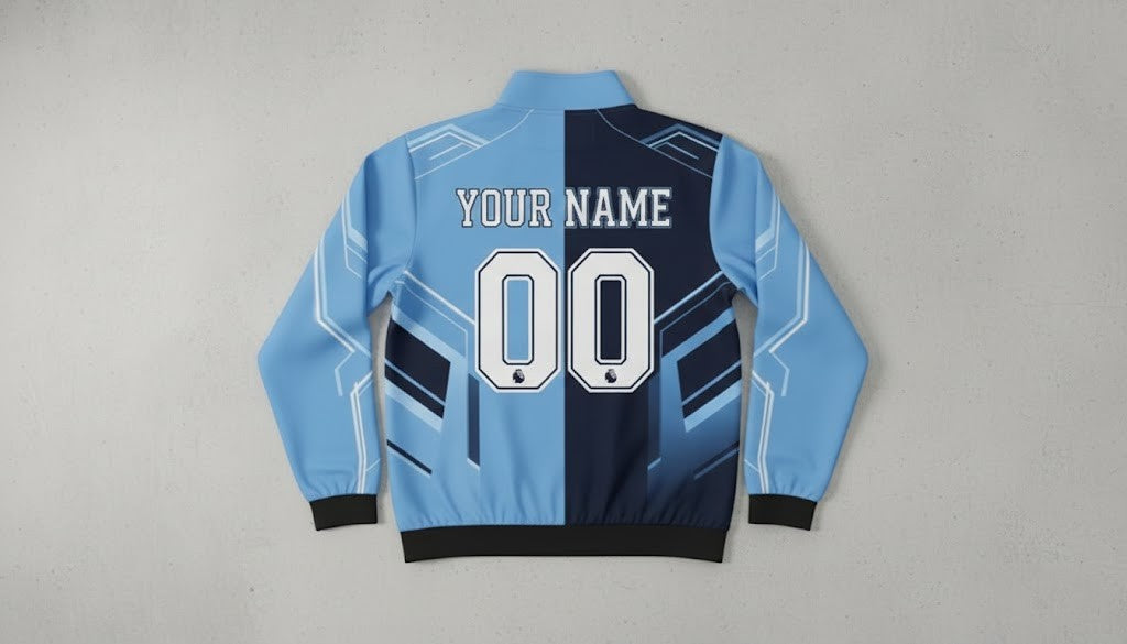 Manchester City Bomber Jacket – Two-Tone Split Design Football