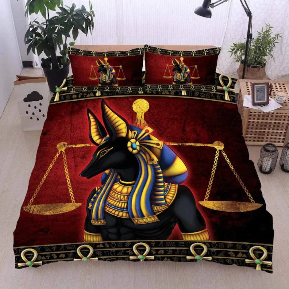 Ancient Egyptian Mythology Culture Bedding Set Duvet Cover And 2 Pillowcases