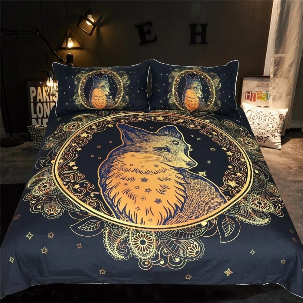 Mandala Fox Bedding Set Duvet Cover And 2 Pillowcases