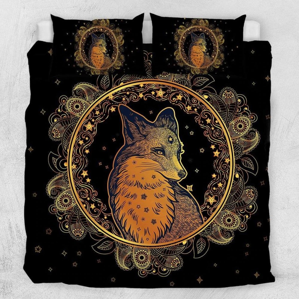 Mandala Fox Bedding Set Duvet Cover And 2 Pillowcases