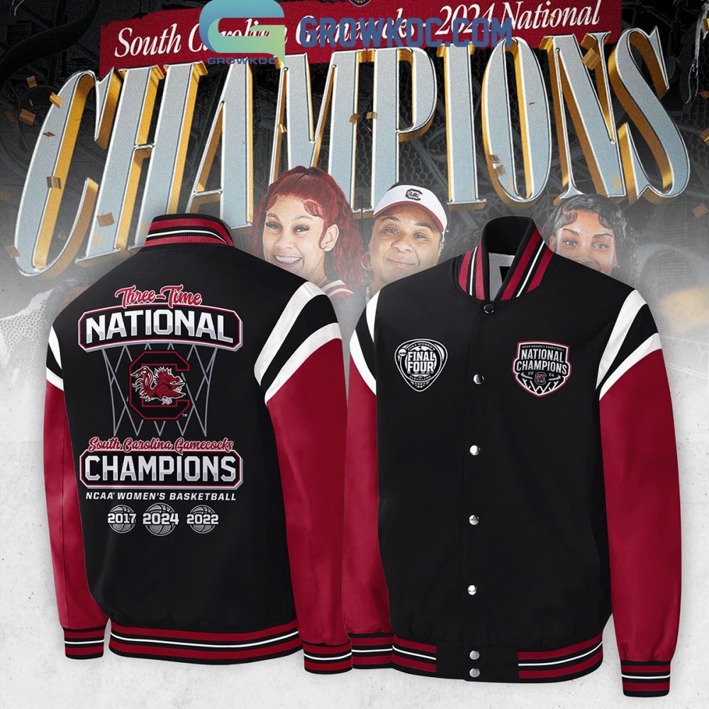 Three-Time National Champions Varsity Jacket - Celebrate South Carolina Gamecocks Ncaa Wins!