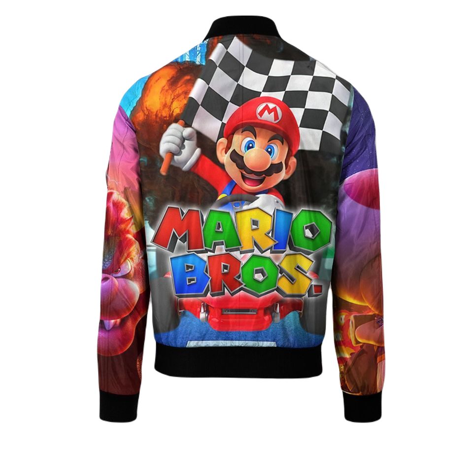 Mario Bomber Jacket Mario Bros Characters Graphic Bomber Colorful Unisex Jacket