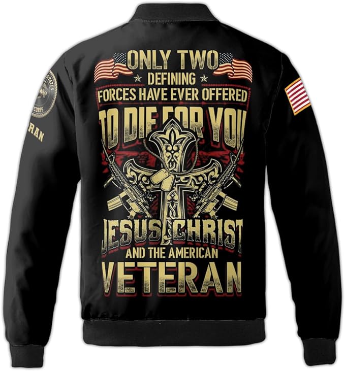 Veteran Bomber Jacket Marine Corps Veteran Eagle Bomber Black Unisex Jacket Jacket