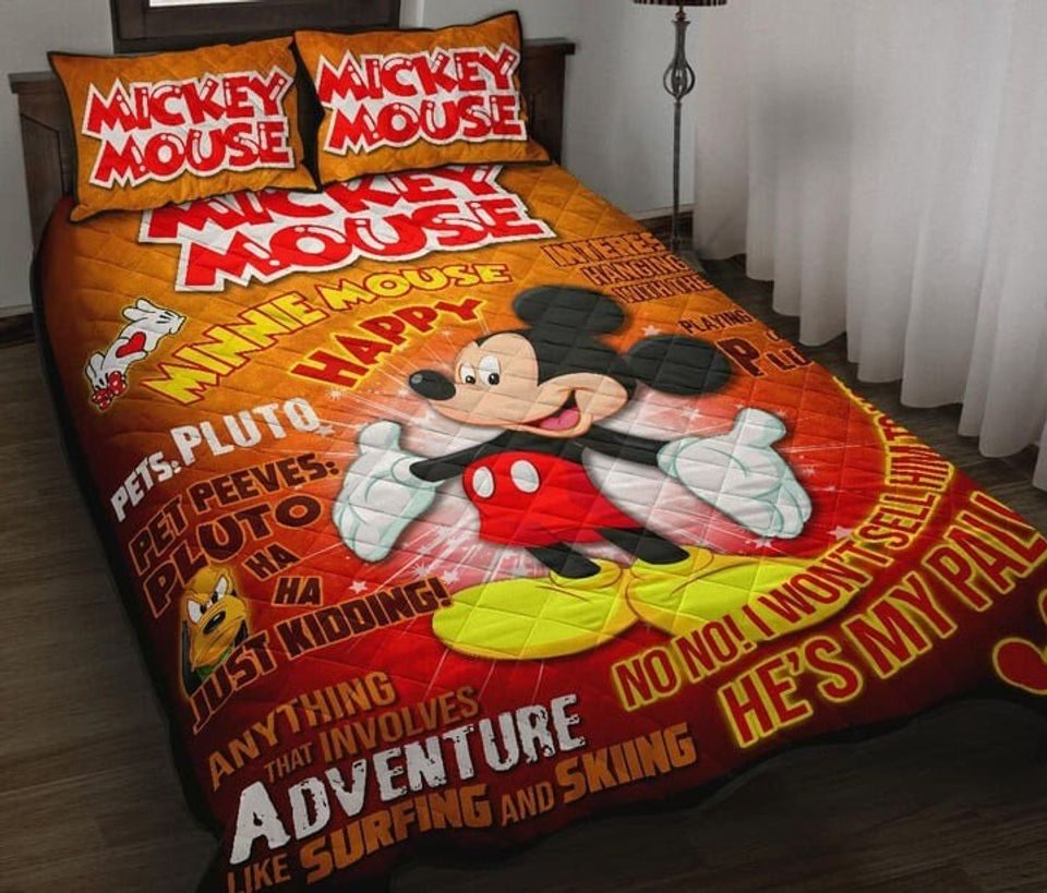 Cozy Disney Mickey Mouse Adventure Bedding Set - Twin/Queen Size For Kids &amp; Fans
