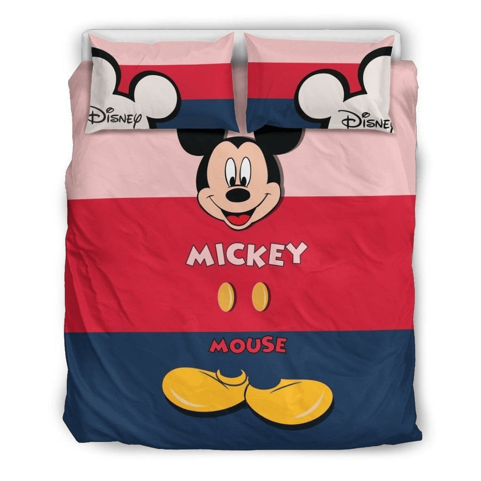 Cozy Disney Mickey Mouse Bedding Set - Fun &amp; Colorful Kids Duvet Cover &amp; Pillowcases
