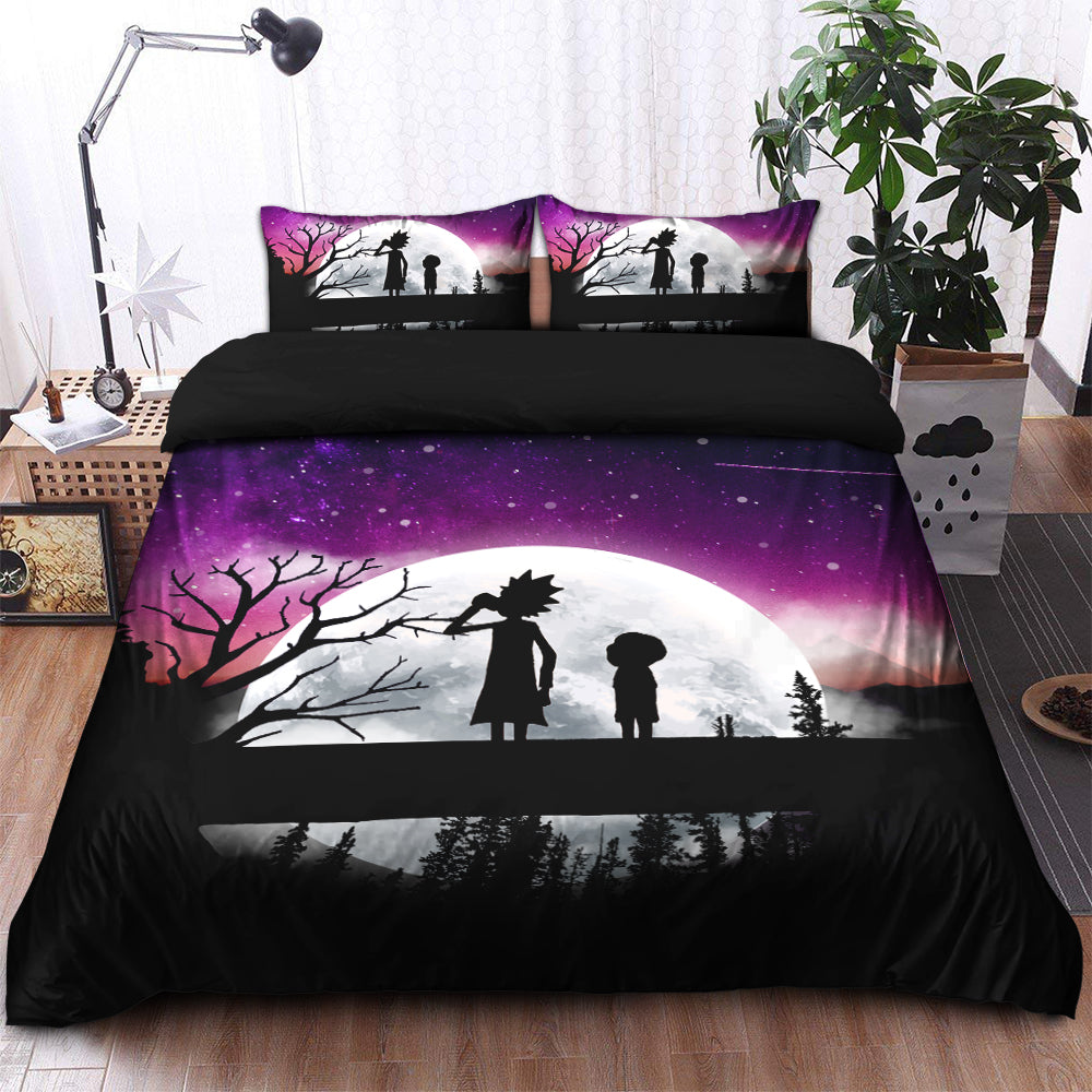 Rick And Morty Moon Night Bedding Set Duvet Cover And 2 Pillowcases