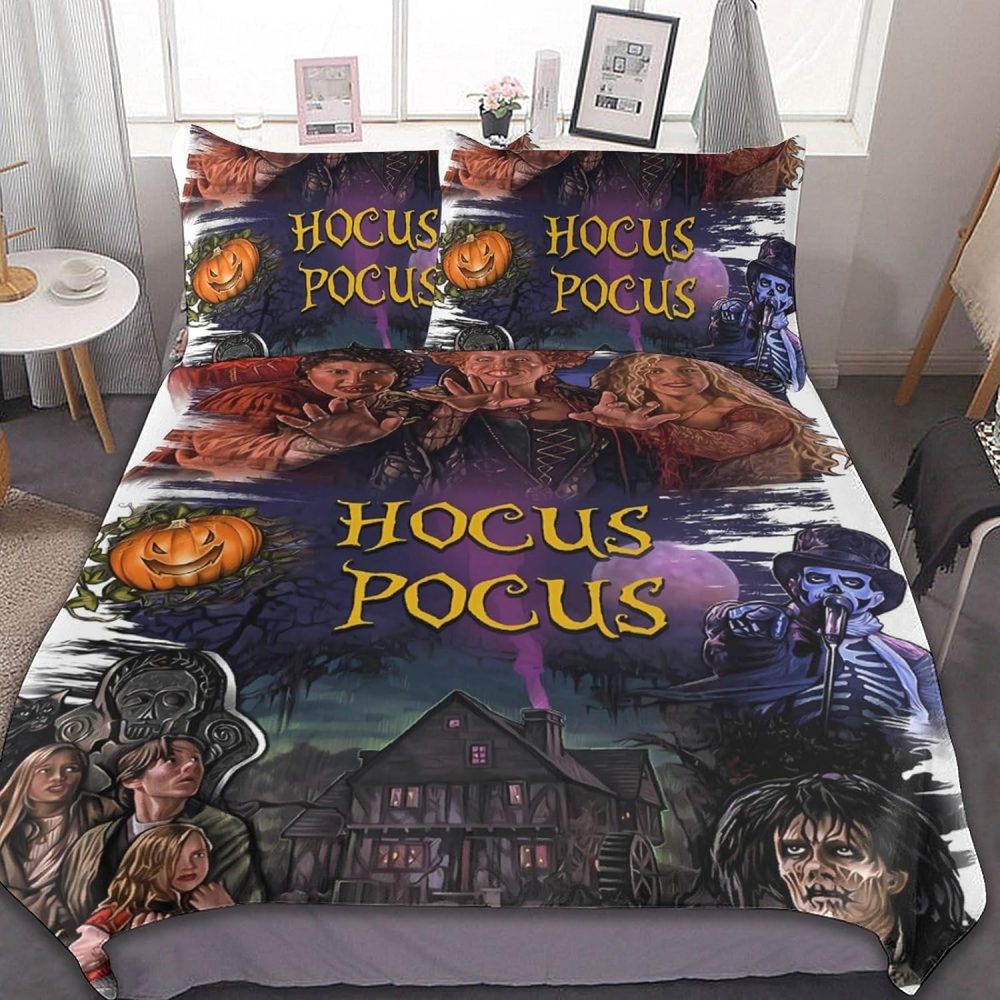 Enchanting Hocus Pocus Bedding Set - Halloween Witchy Comforter &amp; Pillowcases