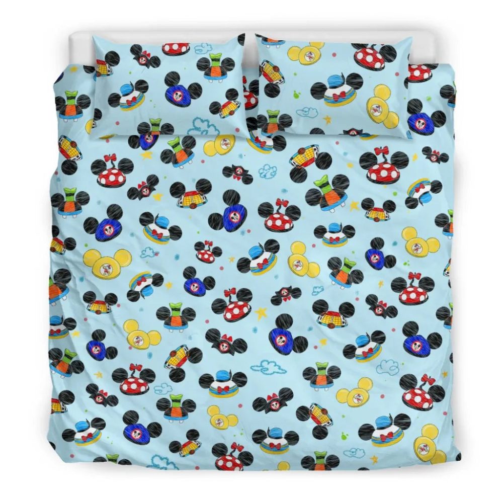 Cozy Kids' Disney Mickey Mouse Bedding Set - Fun Cartoon Design, Soft &amp; Durable, Twin/Full