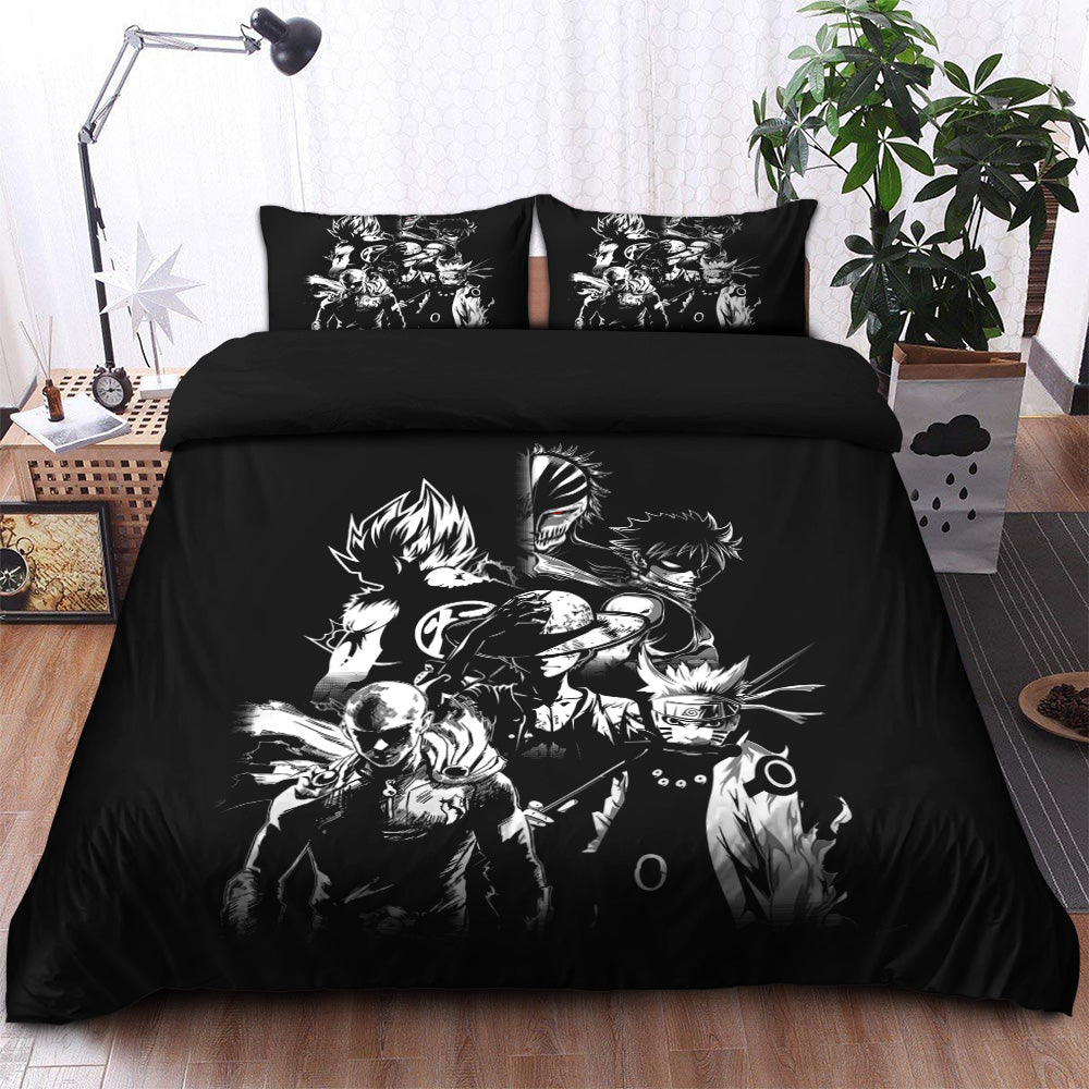 Anime Heroes B&amp;W Bedding Set Duvet Cover And 2 Pillowcases