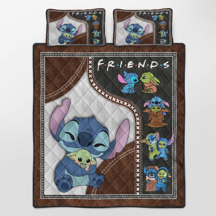 Cozy Cartoon Friends Quilt Set - Fun &amp; Vibrant Design For Kids' Bedroom Décor