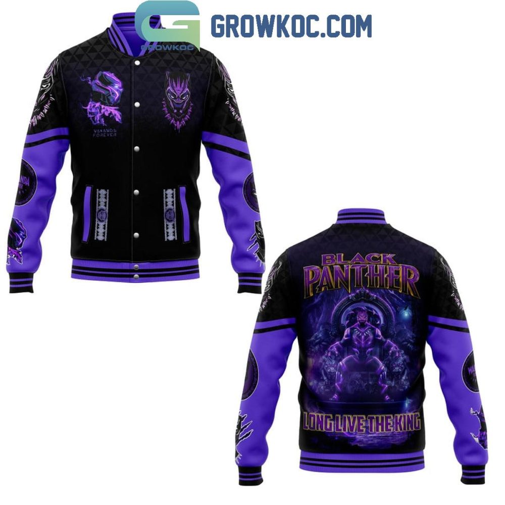Black Panther Varsity Jacket - Vibrant Purple &amp; Black Design, Unisex, Perfect Gift For Fans