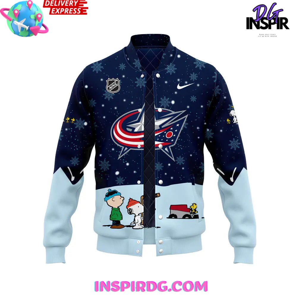 Columbus Blue Jackets Peanuts Holiday Speciality Varsity Jacket