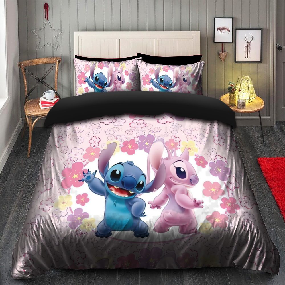 Cozy Cartoon Character Floral Bedding Set – Soft, Colorful, And Fun For Kids’ Rooms!