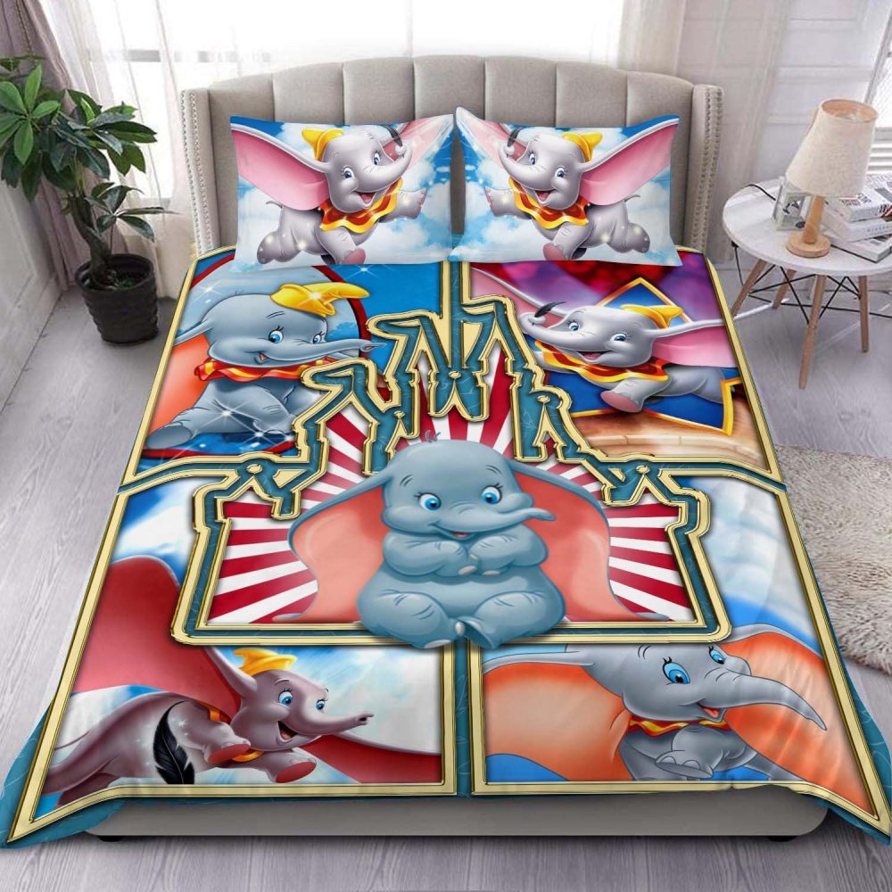 Cozy Elephant Cartoon Bedding Set - Kids Comforter With Pillowcases - Soft &amp; Colorful Bedroom Decor