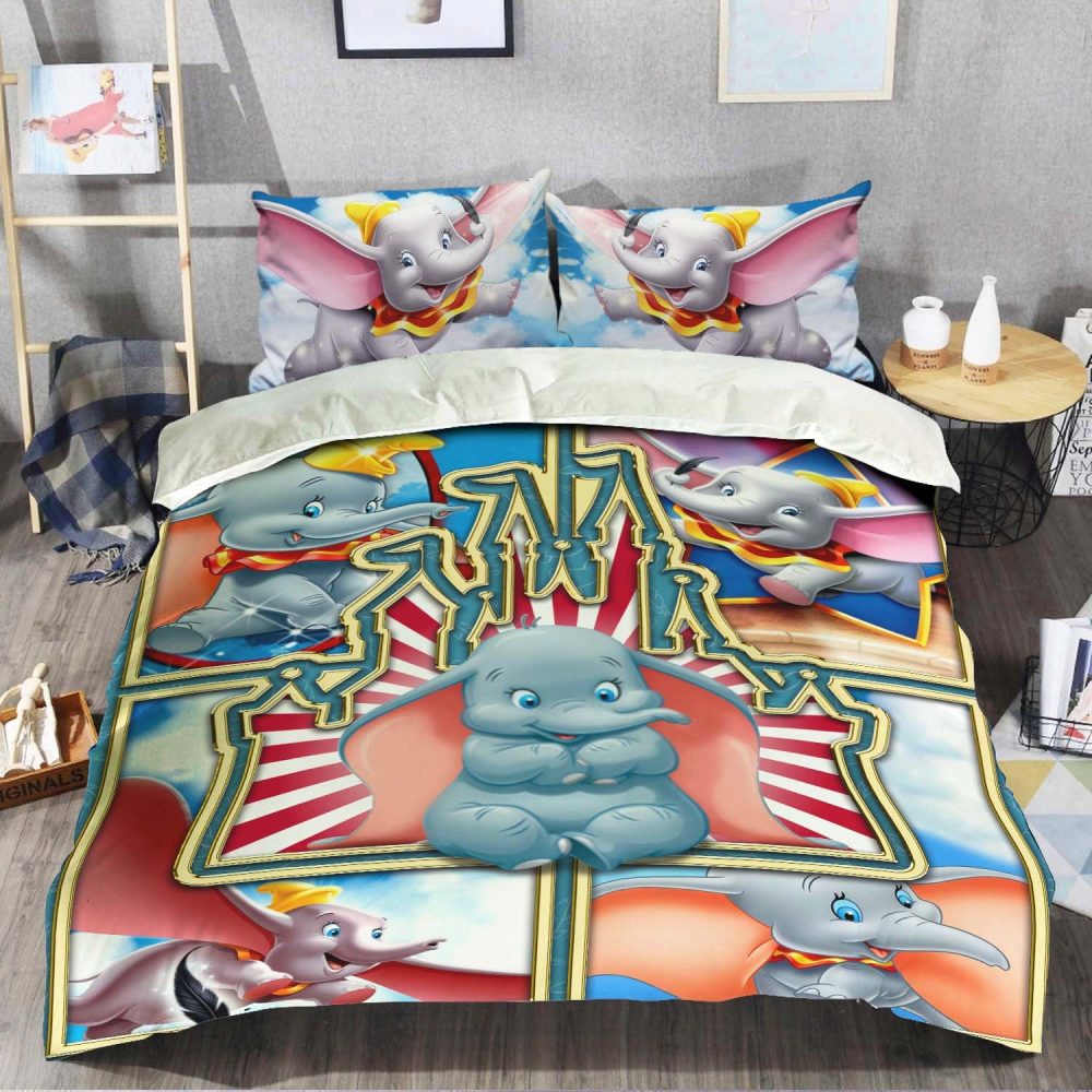 Cozy Elephant Cartoon Bedding Set - Kids Comforter With Pillowcases - Soft &amp; Colorful Bedroom Decor