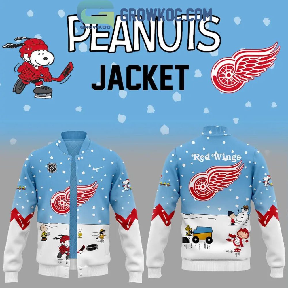 Stylish Peanuts Red Wings Hockey Jacket - Perfect Gift For Fans &amp; Winter Wear
