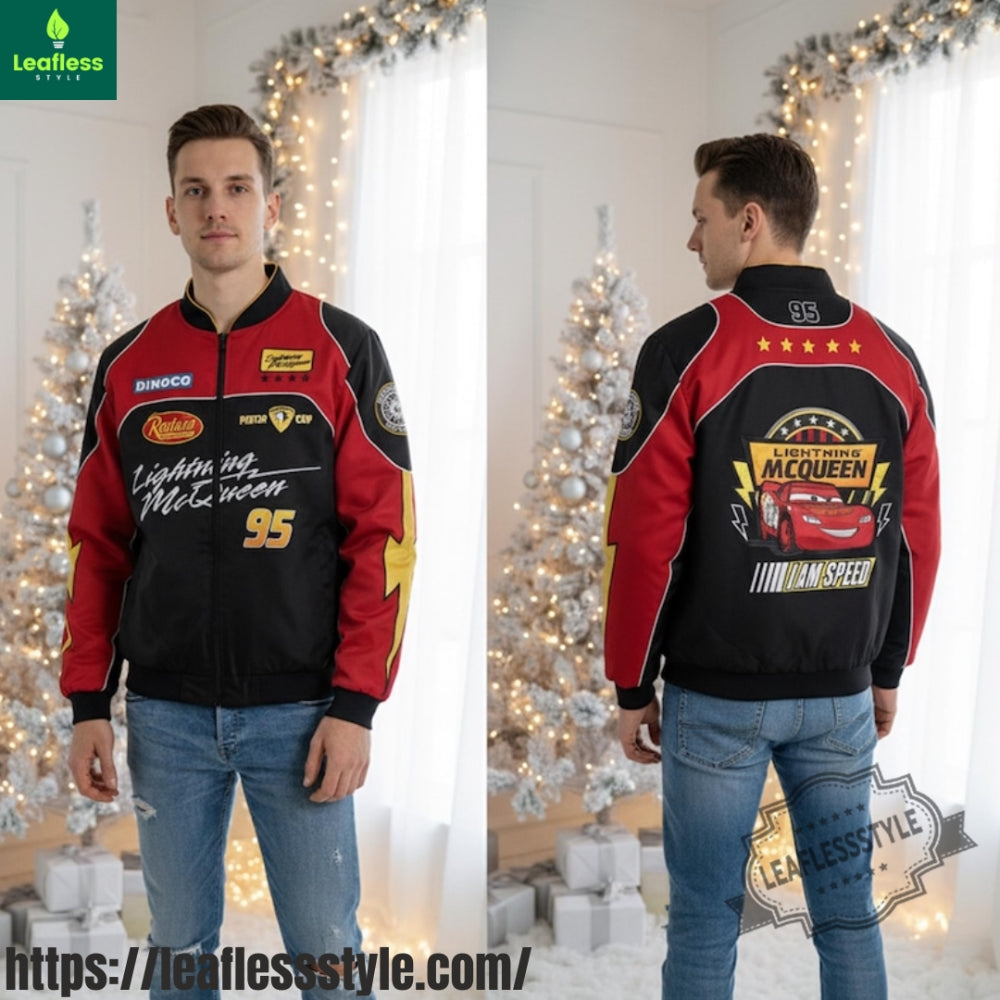 Disney Pixar Cars Lightning Mcqueen Bomber Jacket
