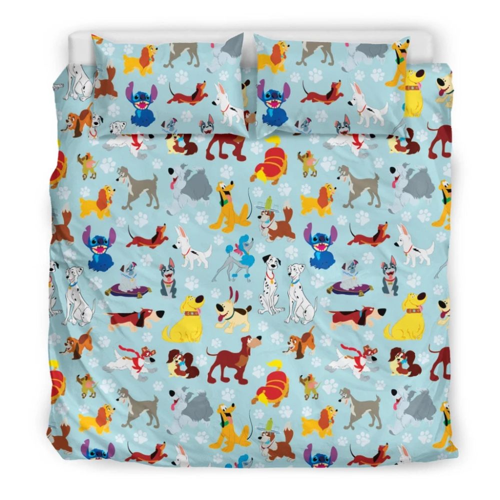Cozy Dog-Themed Cartoon Bedding Set - Soft, Colorful, Perfect For Pet Lovers