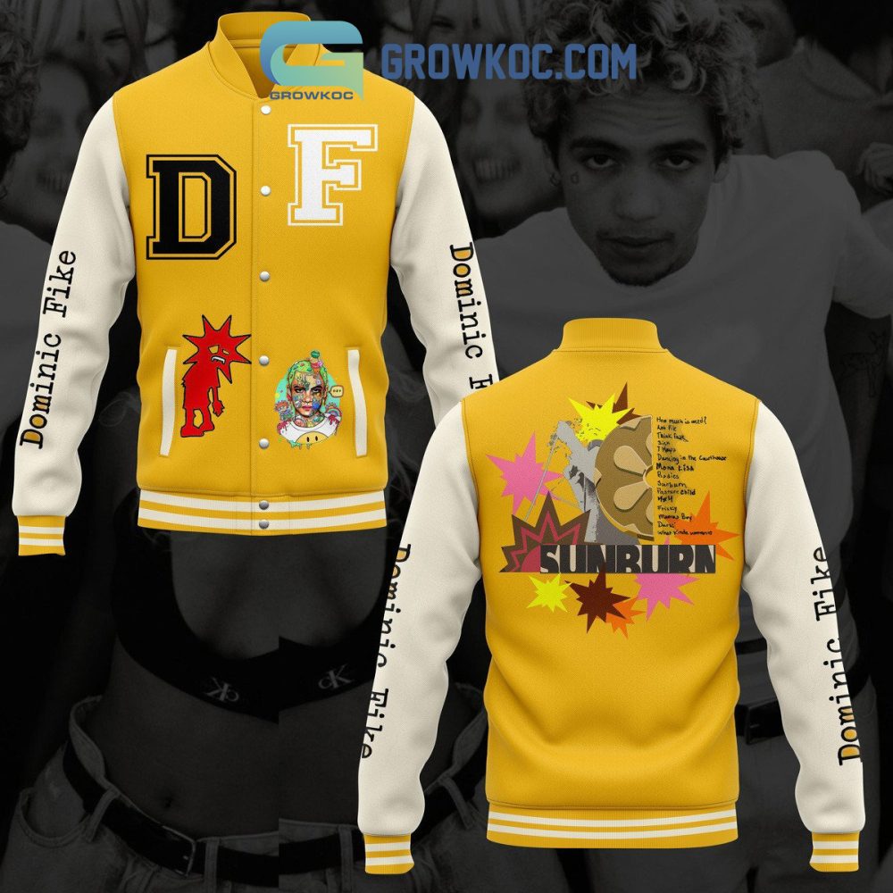 Dominic Fike Yellow Varsity Jacket - Stylish Graphic Design, Cozy &amp; Trendy, Perfect For Fans!