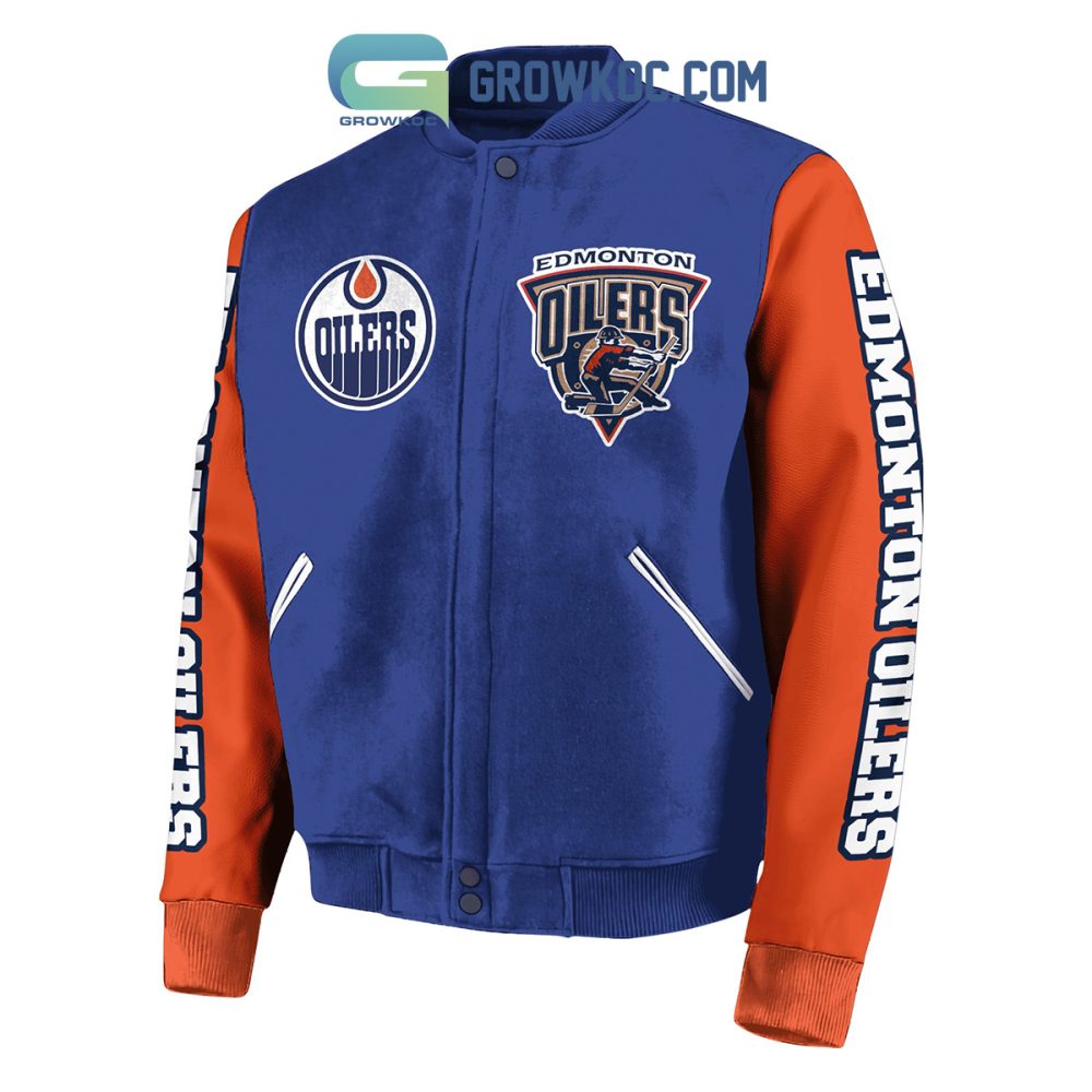 Edmonton Oilers Men'S Varsity Jacket – Bold Team Colors &amp; Logos, Perfect For Fans!
