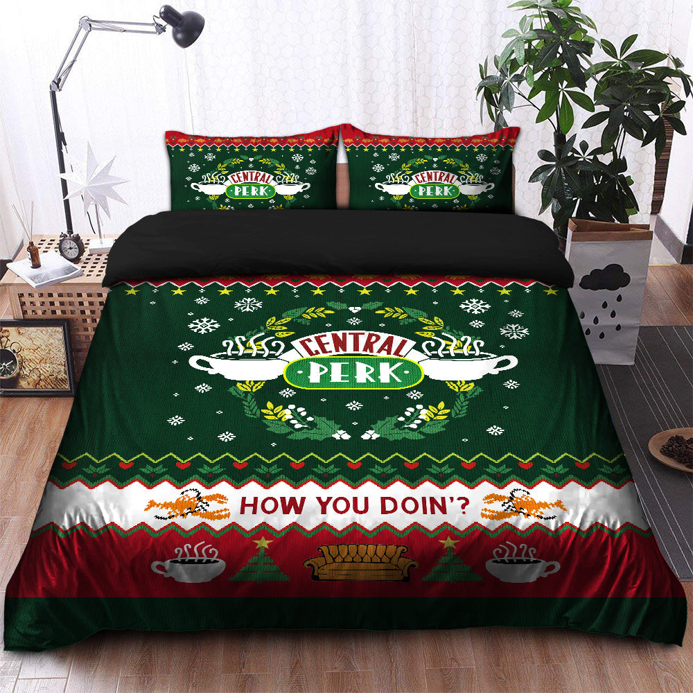 Friends Christmas Bedding Set Duvet Cover And 2 Pillowcases