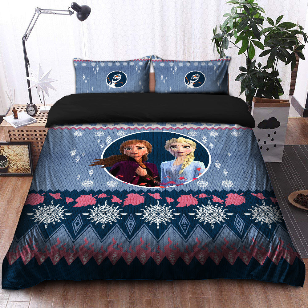 Frozen Elsa Anna Christmas Bedding Set Duvet Cover And 2 Pillowcases