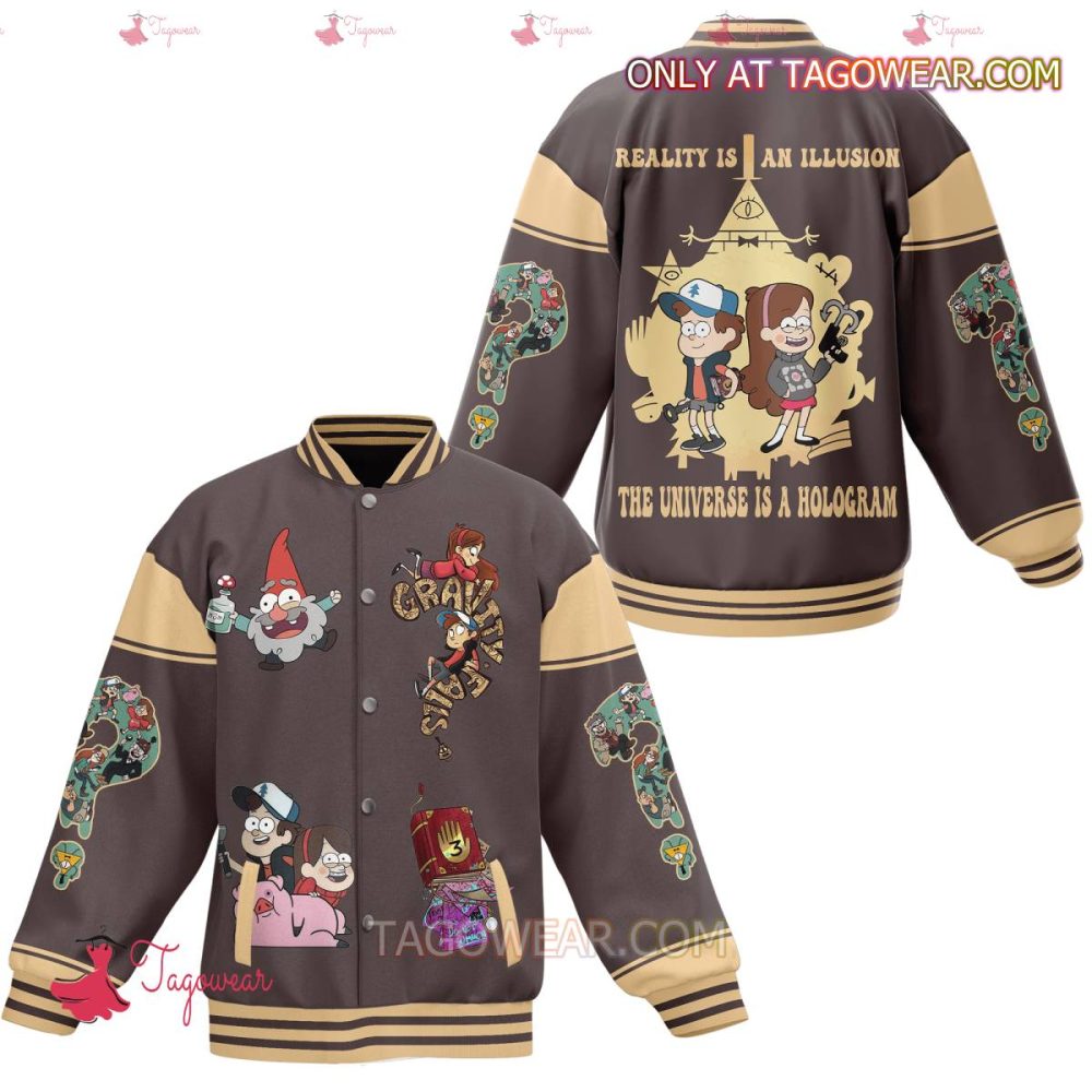 Gravity Falls Reality Is An Illusion The Universe Is A Hologram Baseball Jacket