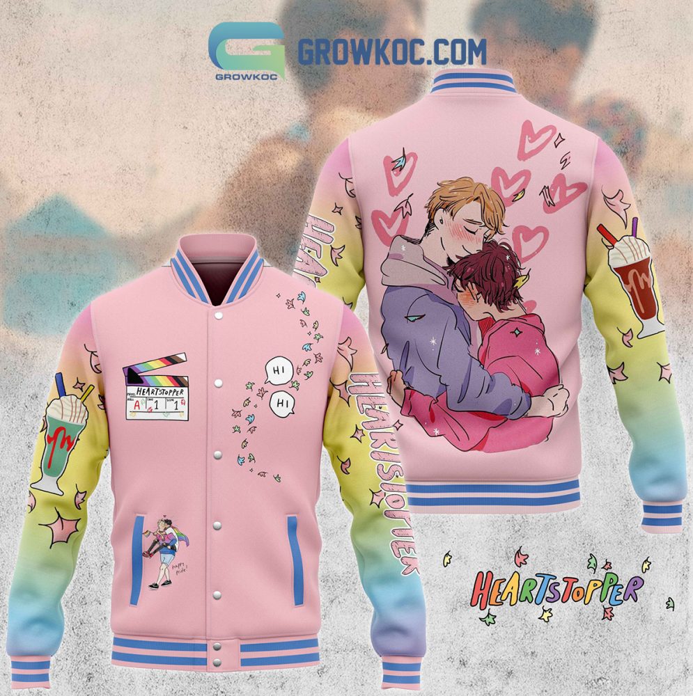 Heartstopper Varsity Jacket - Cute Pink &amp; Pastel Colors, Cozy &amp; Stylish Design For Fans