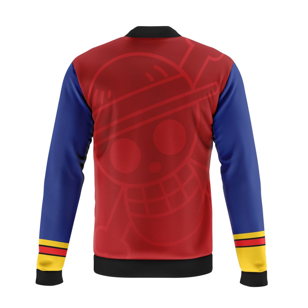One Piece Bomber Jacket Luffy Straw Hat Jolly Roger Bomber Red Blue Unisex Jacket Jacket