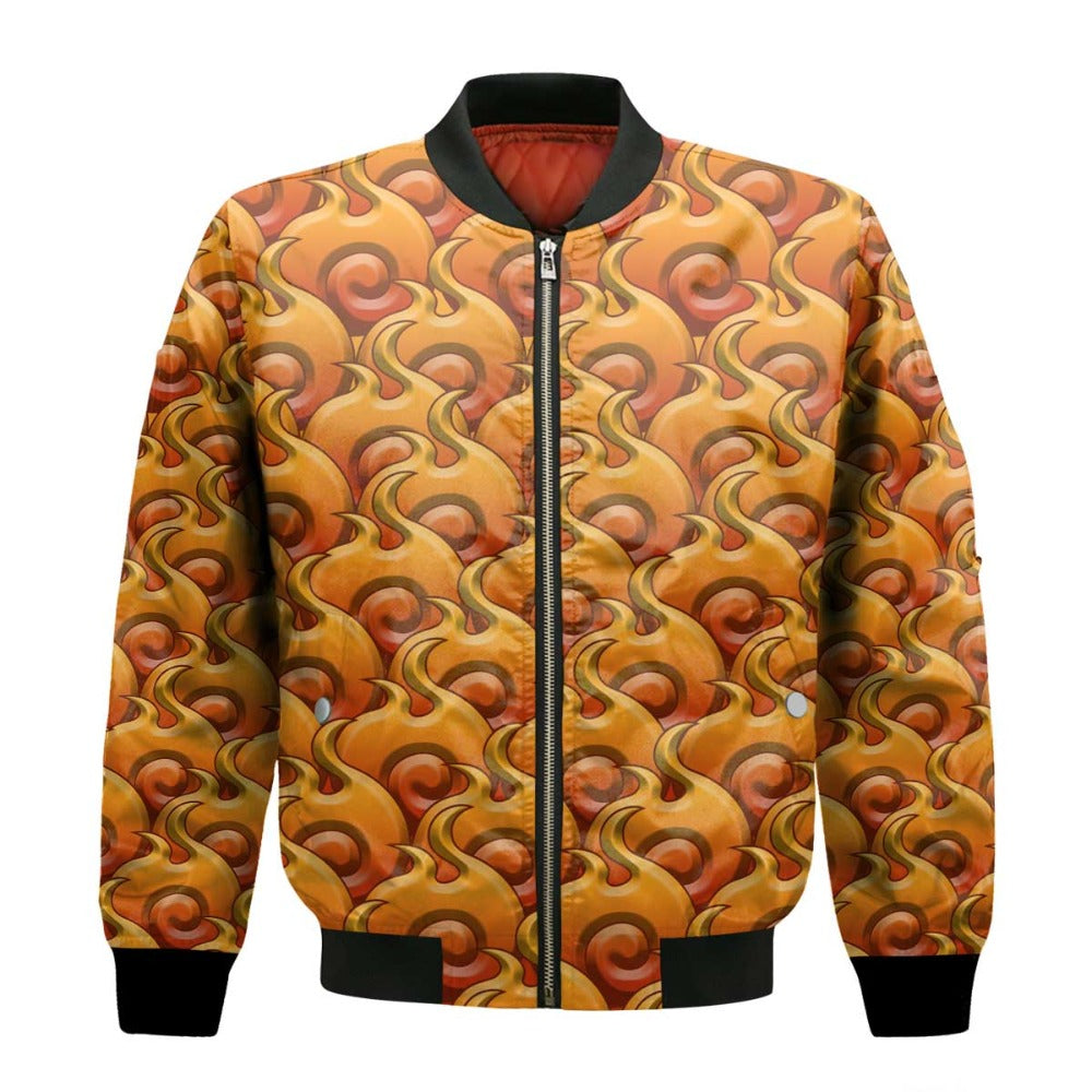 One Piece Bomber Jacket One Piece Mera Mera No Mi Bomber Orange Unisex Jacket Jacket