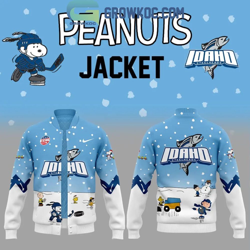 Peanuts Idaho Steelheads Hockey Jacket – Cozy Blue Cartoon Bomber For Fans